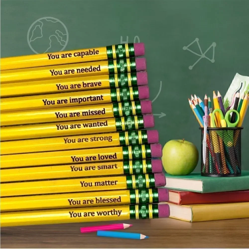 12 PACK Positive Words of Affirmation Motivational Pencils